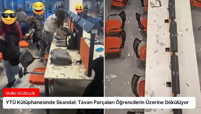 YTÜ Kütüphanesinde Skandal: Tavan Parçaları Öğrencilerin Üzerine Dökülüyor