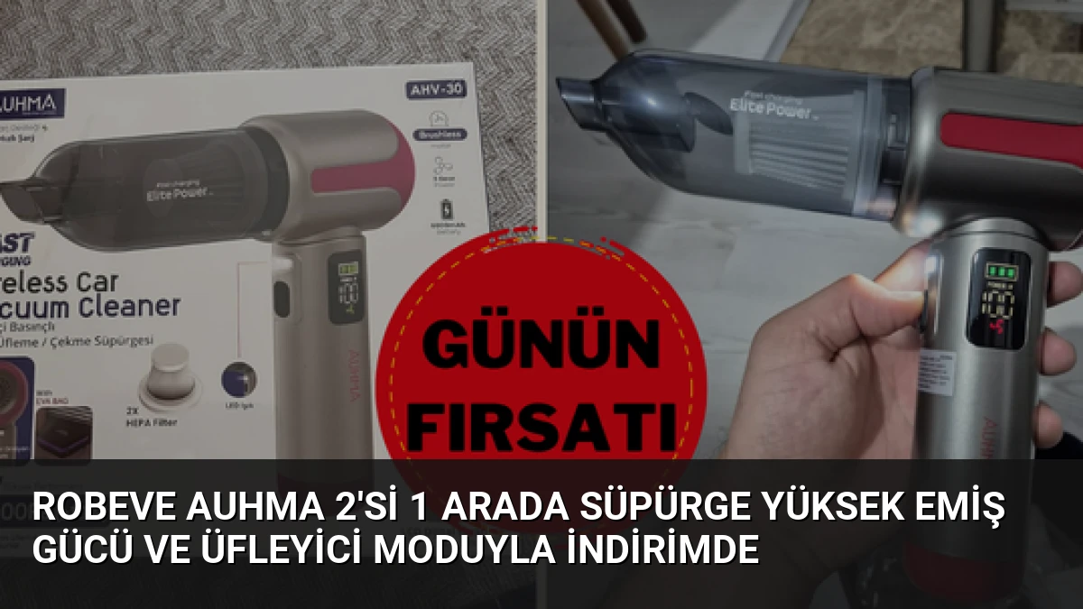 Robeve Auhma 2’si 1 Arada Süpürge Yüksek Emiş Gücü ve Üfleyici Moduyla İndirimde